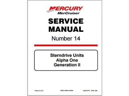 Mercruiser Alpha One Gen 2 Service Manual, Part Number 90-8M0065951