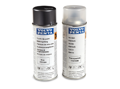 Volvo Penta Sterndrive spray paint in grey plus clear varnish for DPX, Part Number 3851220