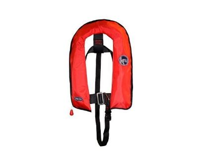 KRU XF Junior auto inflation lifejacket with harness in red, LIF7569