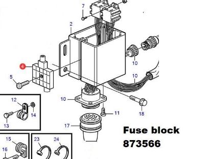 Volvo Penta fuse block, Part Number 873566