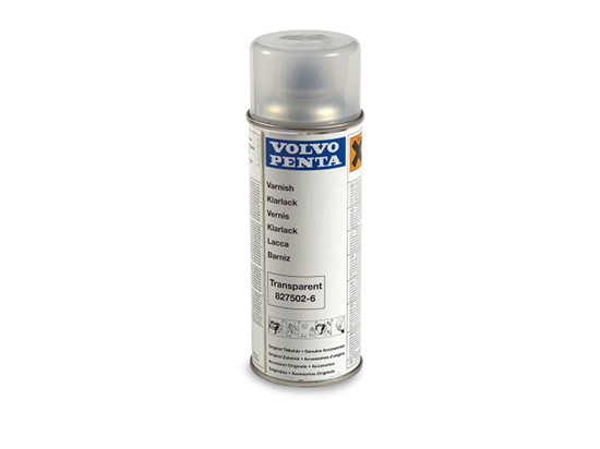 Volvo Penta Sterndrive spray paint clear varnish, Part Number 827502