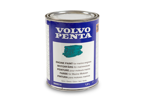Volvo Penta engine touch up paint in green gloss, 1 litre, Part Number 22618341