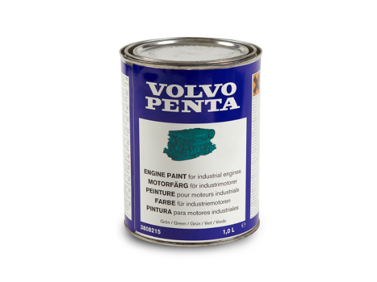 Volvo Penta engine touch up paint in matt green, 1 litre, Part Number 22618344