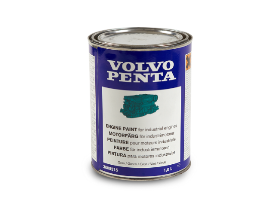 Volvo Penta engine touch up paint in matt green, 1 litre, Part Number 24661173