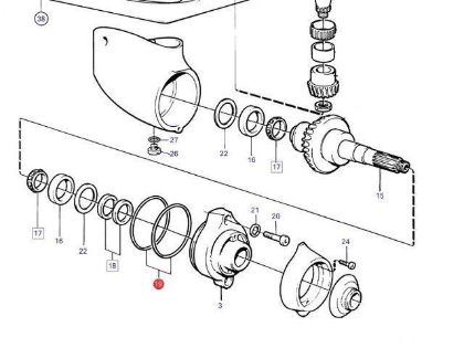 Saildrive prop shaft bearing housing O-Ring, Part Number 925256