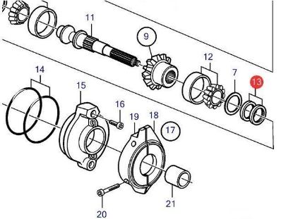 Saildrive propeller shaft sealing ring, Part Number 24940252