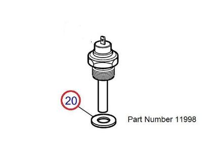 Volvo Penta temperature sender gasket, Part Number 11998