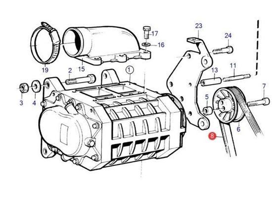 Volvo Penta Compressor Drive Belt for KAD42, KAD43, KAD44 engines, Part Number 860388