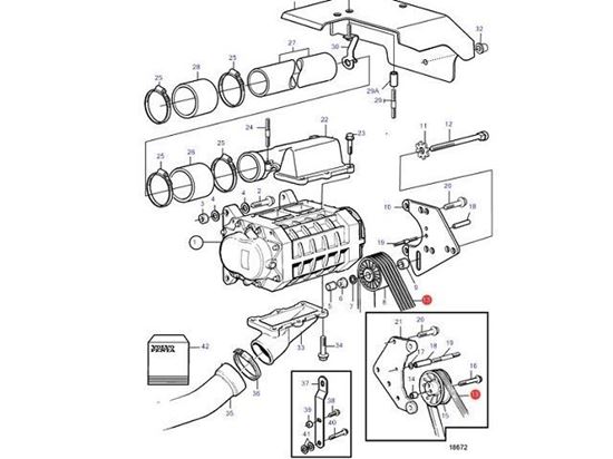 Volvo Penta Compressor Drive Belt for KAD32 engines, Part Number 3581460