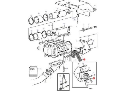 Volvo Penta Compressor Drive Belt for KAD32 engines, Part Number 24677545