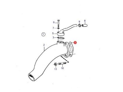 Volvo Penta MD1, MD2, MD3, MD5, MD11, MD17 Exhaust Elbow Gasket, Part Number 859015