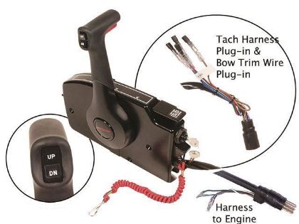 Mariner Mercury side mount remote control 8 pin Amp with trim, Part Number 881170A10