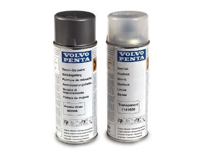 Volvo Penta spray paint in silver plus clear varnish for DP-H, DP-R, SX-A Strerndrives, Part Number 889968