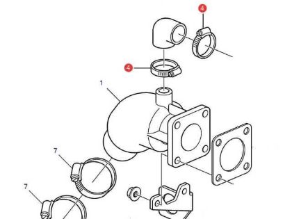 Volvo Penta D1-30, D2-40 Exhaust Hose Clamp, Part Number 994557