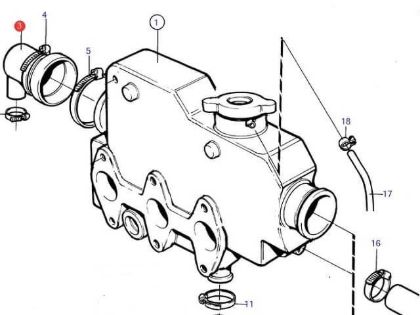 Volvo Penta MD2030, MD2030-B, heat exchanger end cap, Part Number3580326