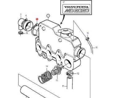 Volvo Penta MD2020, MD2020B end cap jubilee, Part Number 961673