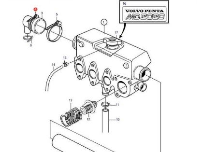 Volvo Penta MD2020-C and MD2020-D end cap jubilee, Part Number 961672
