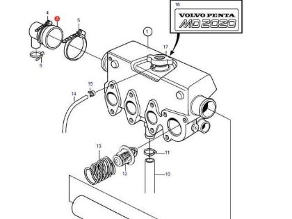 Volvo Penta MD2020-C, MD2020-D end cap, Part Number 861920
