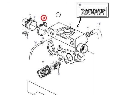 Volvo Penta MD2010-C and MD2010-D end cap jubilee, Part Number 961673