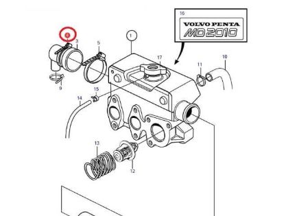 Volvo Penta MD20110-C and MD2010-D end cap jubilee, Part Number 961672