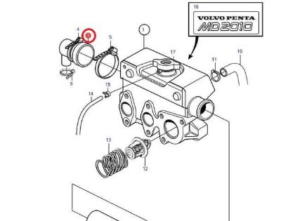 Volvo Penta MD2010-C, MD2010-D end cap, Part Number 861920