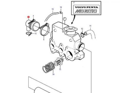 Volvo Penta MD2010, MD2010A, MD2010B end cap, Part Number 861920