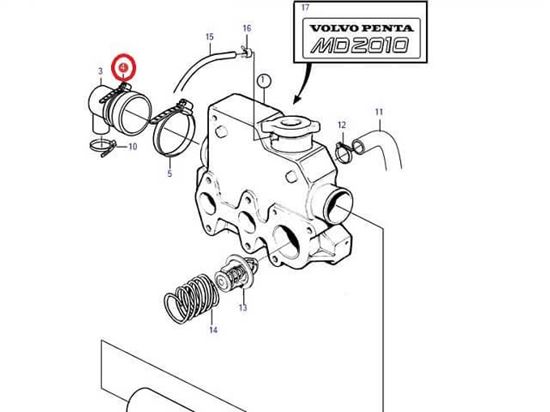 Volvo Penta MD2010, MD2010A, MD2010B end cap Jubilee, Part Number 961672