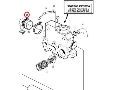 Volvo Penta MD2010, MD2010A, MD2010B end cap Jubilee, Part Number 961672