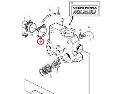 Volvo Penta MD2010, MD2010A, MD2010B end cap Jubilee, Part Number 961673