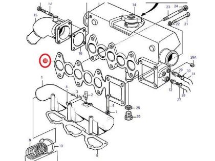 Volvo Penta MD2040 Heat Exchanger Manifold Gasket, Part Number 3580512