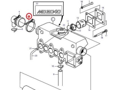 Volvo Penta MD2040 HE end cap jubilee, Part Number 22274887