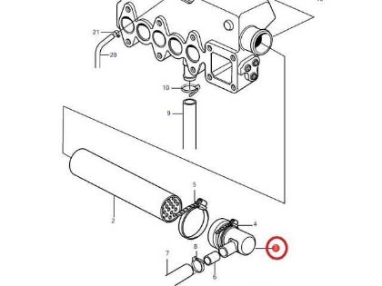 Volvo Penta MD2040 heat exchanger end cap, Part Number 3580522