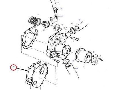 Volvo Penta MD2030 Water Pump Gasket, Part Number 3580367