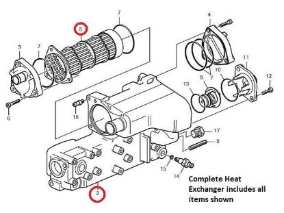 Volvo Penta D1-30 heat exchanger, Part Number 22850982