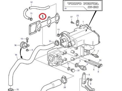 Volvo Penta D1-30 manifold gasket, Part Number 3812402