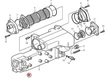 Volvo Penta D2-40 heat exchanger, Part Number 22850984