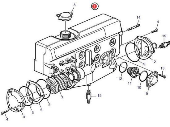 Volvo Penta D2-55C heat exchanger, Part Number 22898286