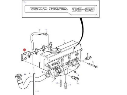 Volvo Penta D2-55 manifold gasket, Part Number 3583781