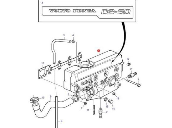 Volvo Penta D2-55D heat exchanger, Part Number 22898286
