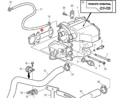 Volvo Penta D1-13 manifold gasket, Part Number 3809917