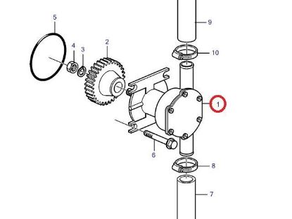 Volvo Penta MD2030, MD2040, D1-30, D2-40 Seawater Impeller Pump, Part Number 24744842