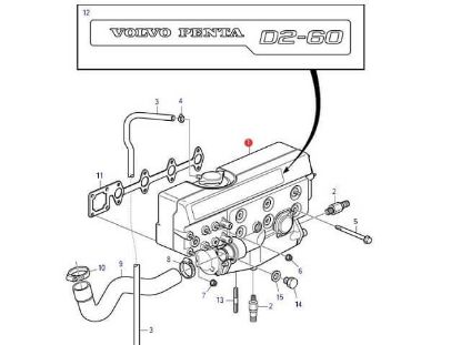 Volvo Penta D2-60 heat exchanger, Part Number 22898286