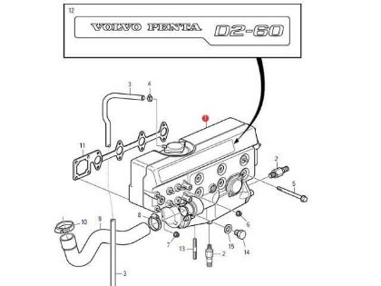 Volvo Penta D2-60 heat exchanger, Part Number 22898286