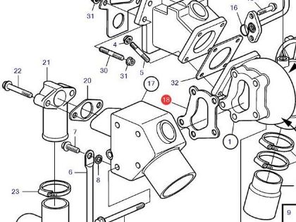 Volvo Penta D2-60, D2-75 Exhaust Elbow Gasket, Part Number 21194801