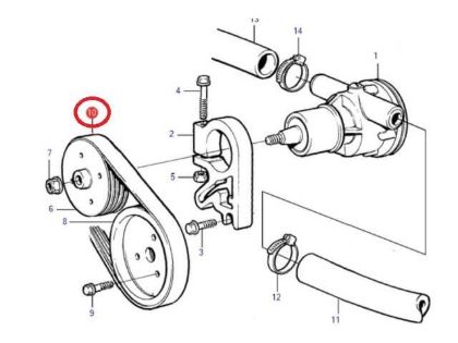 Volvo Penta MD22 and TAMD22 Seawater Pump Belt, Part Number 3580835