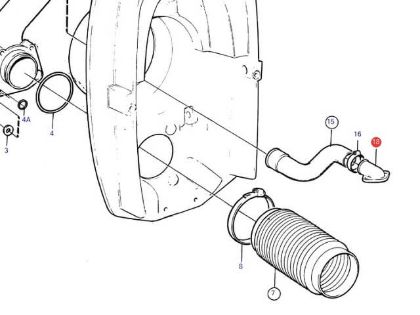 Volvo Penta Water Intake Hose Nipple, Part Number 872752