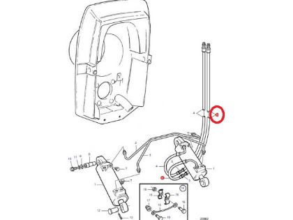 Volvo Penta Power Trim Ram Hose, Part Number 873229