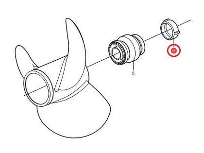Volvo Penta DPS Front Propeller Nut, Part Number 3851569