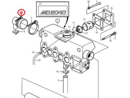 Volvo Penta MD2040, MD2040-B end cap jubilee, Part Number 22274886