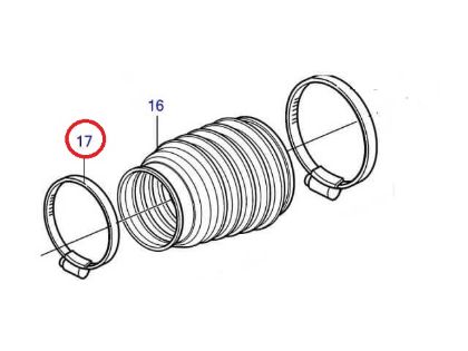 Volvo Penta DPH, DPI UJ bellow Jubilee hose clamp, Part Number 22274887